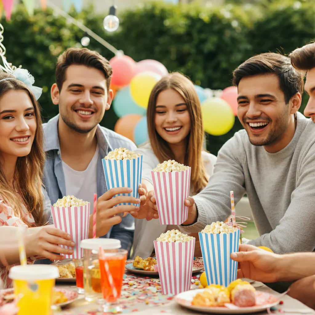 Popcorn cup party favors event.
