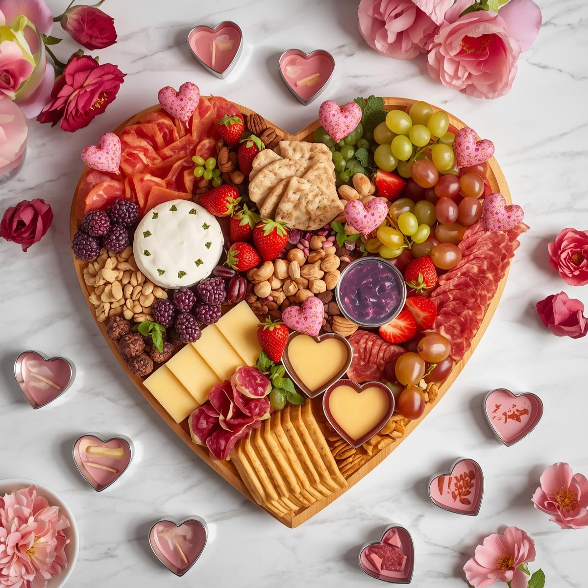Shop heart-shaped charcuterie boards featuring a stunning heart shaped charcuterie board.