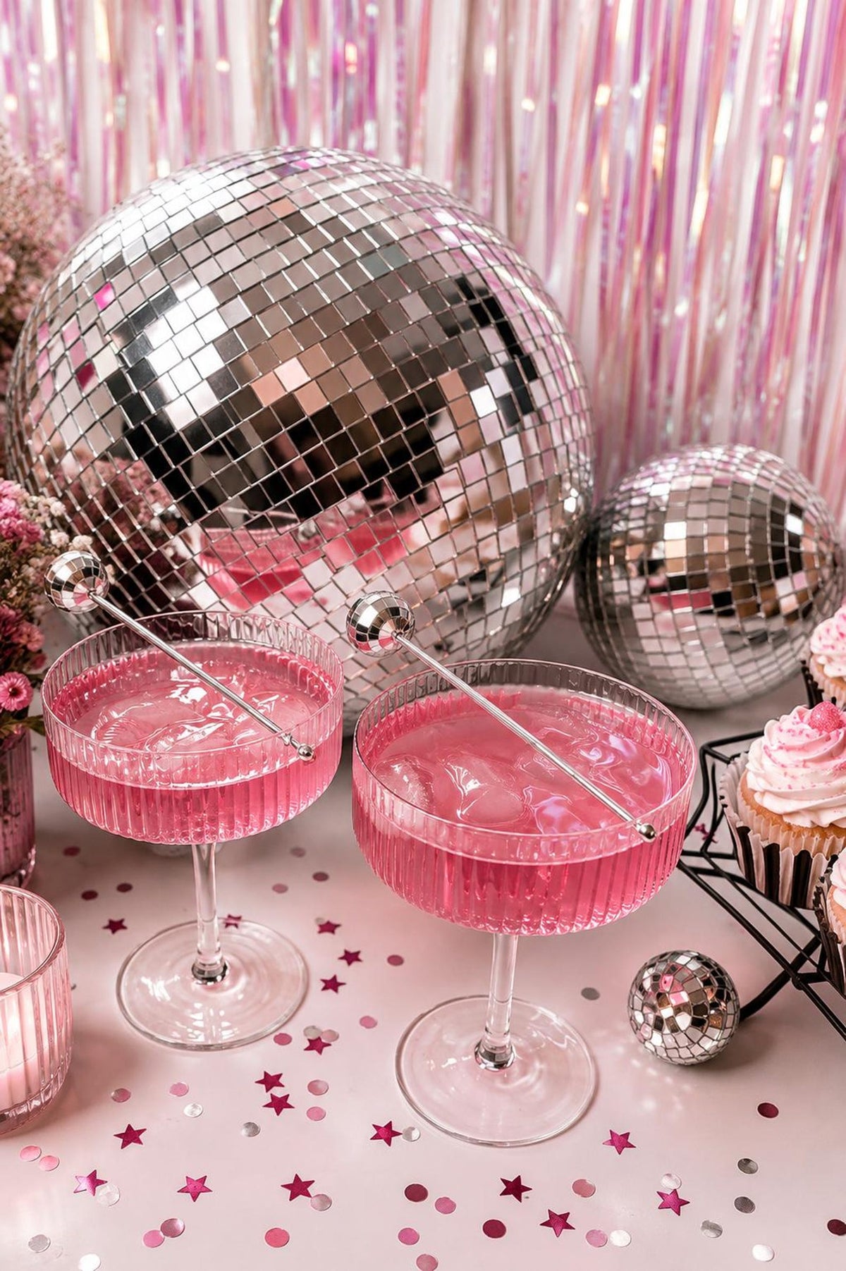 8 - Inch Mini Party Decorations - Set of 40 Silver Disco Balls - Pretty Party Boxx