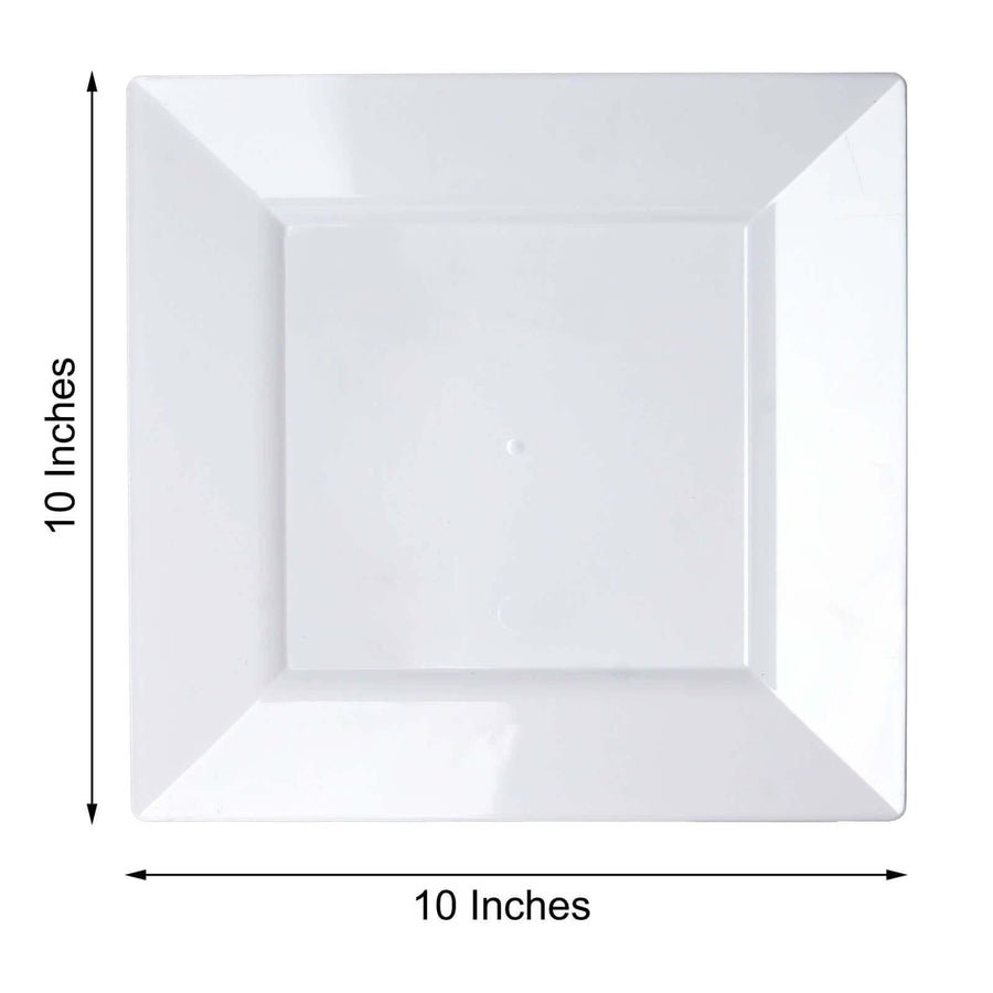10 - Pack Square Dessert Plates – Disposable Party Plates for Weddings, Banquets & Events - Pretty Party Boxx