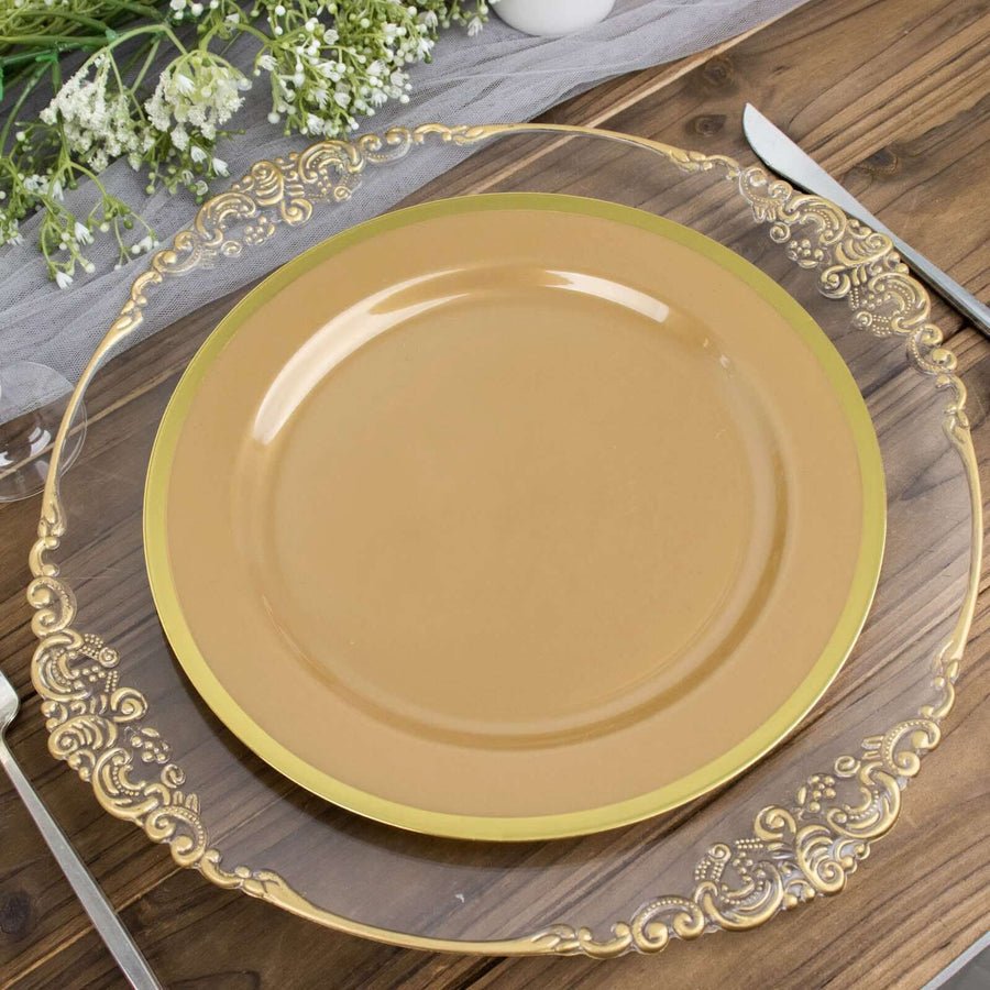 10 - Pack Regal Round Plastic Dinner Plates – 7” & 10” Disposable Party Plates for Weddings, Banquets & Events