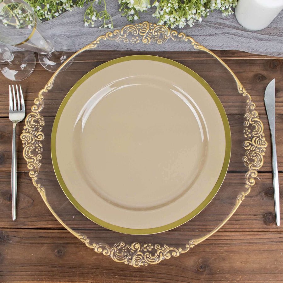 10 - Pack Regal Round Plastic Dinner Plates – 7” & 10” Disposable Party Plates for Weddings, Banquets & Events