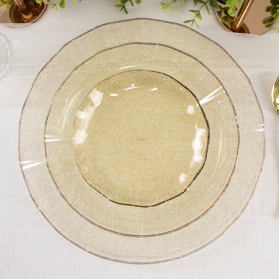 10 - Pack Ruffled Rim Round Plastic Dinner Plates – 9” Elegant Disposable Party Plates for Weddings, Events & Catering - Pretty Party Boxx