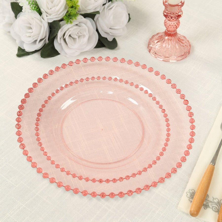10 - Pack Beaded Rim Round Fancy Disposable Plates - Pretty Party Boxx