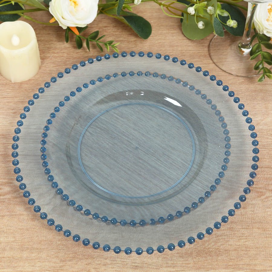 10 - Pack Beaded Rim Round Fancy Disposable Plates - Pretty Party Boxx