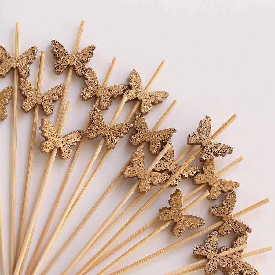 100 - Pack Decorative Bamboo Cocktail Picks – Eco - Friendly Pearl Top Drink & Food Skewers - Pretty Party Boxx