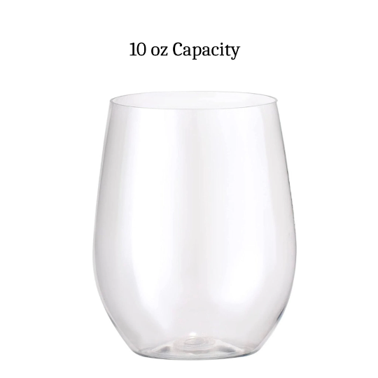 Crystal-clear 10oz acrylic cup filled with layered salad for party serving.