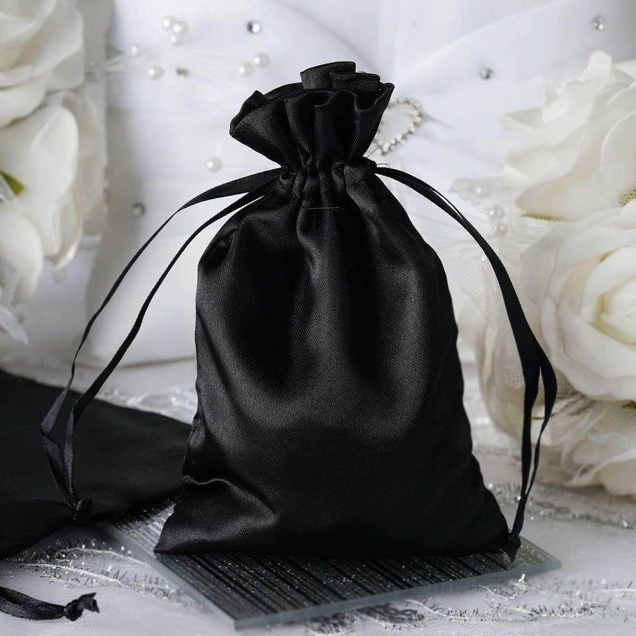White Satin Drawstring Wedding & Party Favor Gift Bags - Pretty Party Boxx