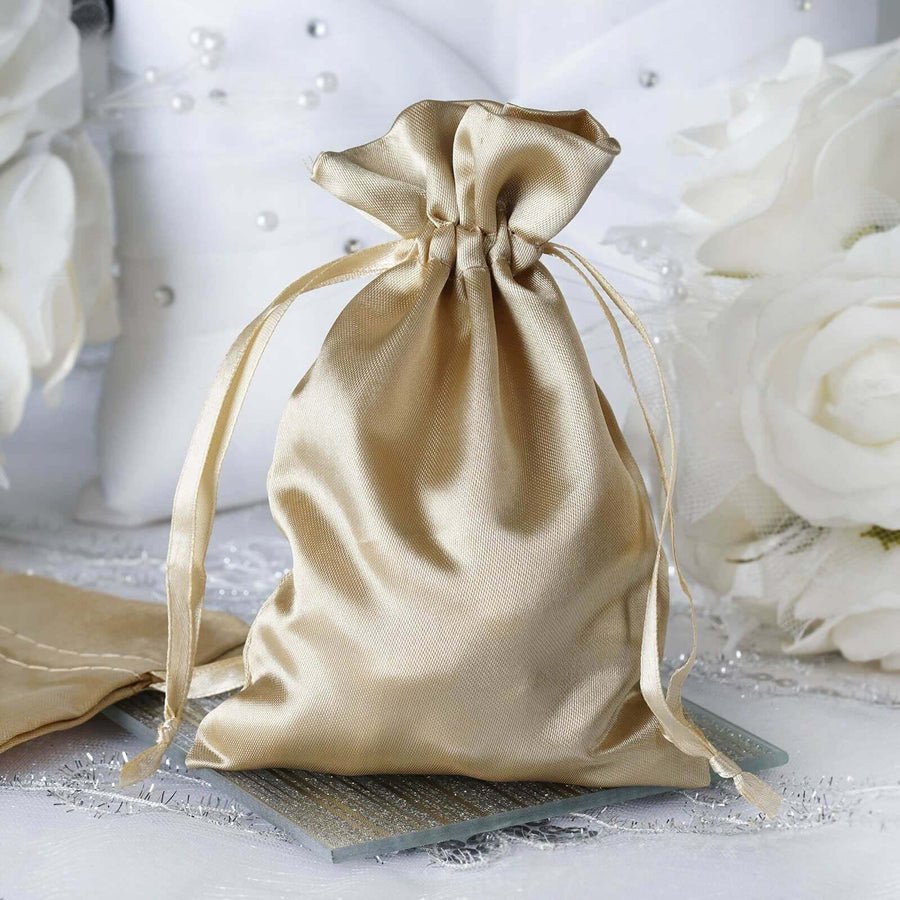 White Satin Drawstring Wedding & Party Favor Gift Bags - Pretty Party Boxx