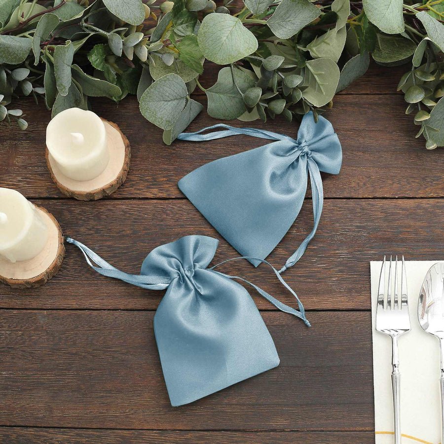 White Satin Drawstring Wedding & Party Favor Gift Bags - Pretty Party Boxx