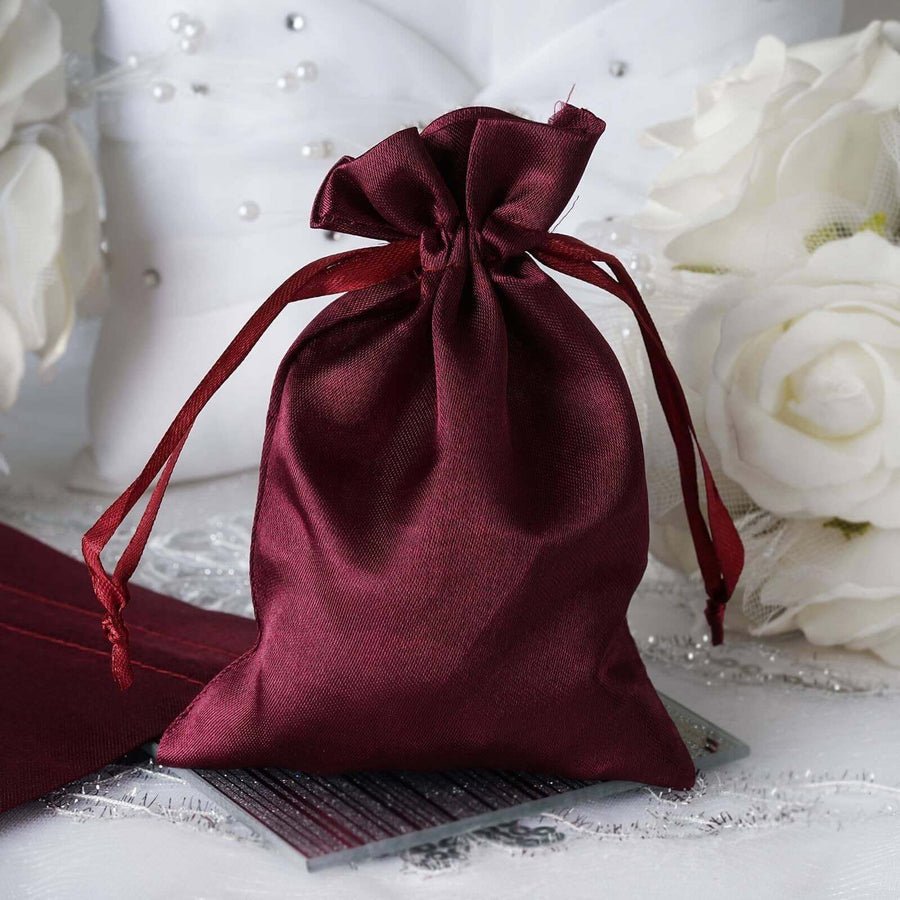White Satin Drawstring Wedding & Party Favor Gift Bags - Pretty Party Boxx