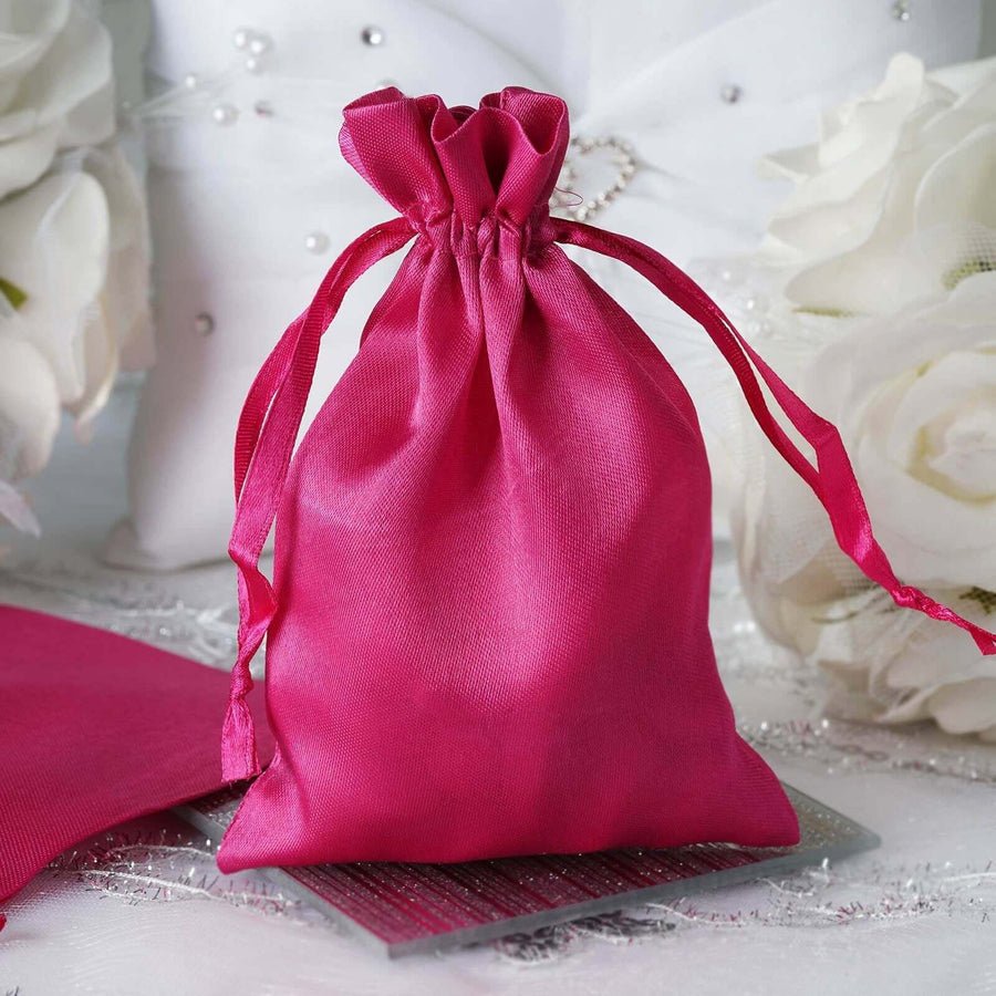 White Satin Drawstring Wedding & Party Favor Gift Bags - Pretty Party Boxx