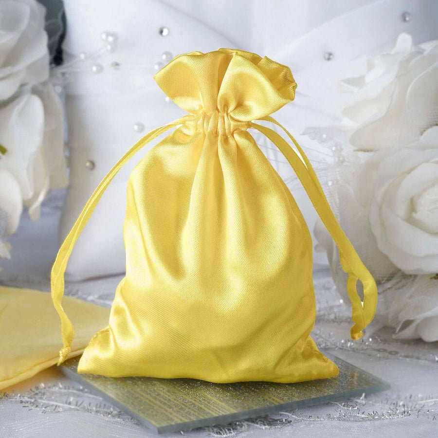 White Satin Drawstring Wedding & Party Favor Gift Bags - Pretty Party Boxx