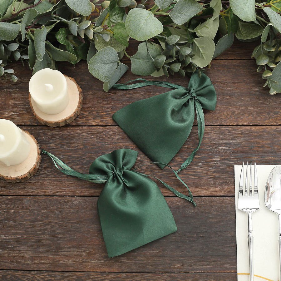 White Satin Drawstring Wedding & Party Favor Gift Bags - Pretty Party Boxx