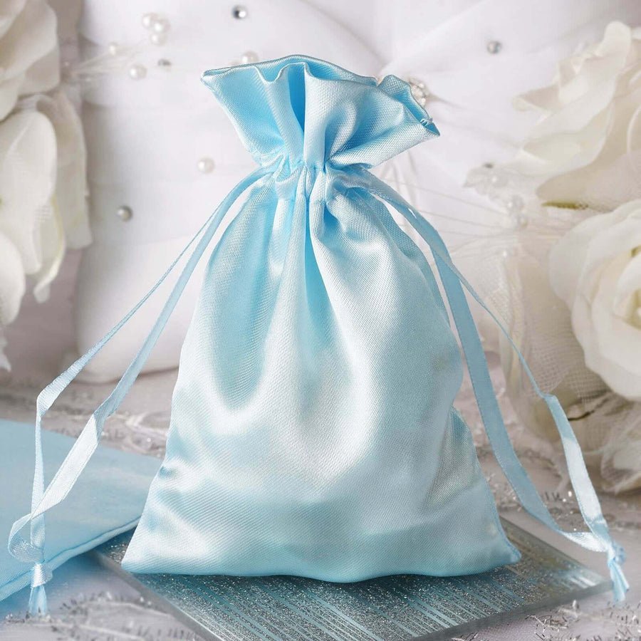 White Satin Drawstring Wedding & Party Favor Gift Bags - Pretty Party Boxx