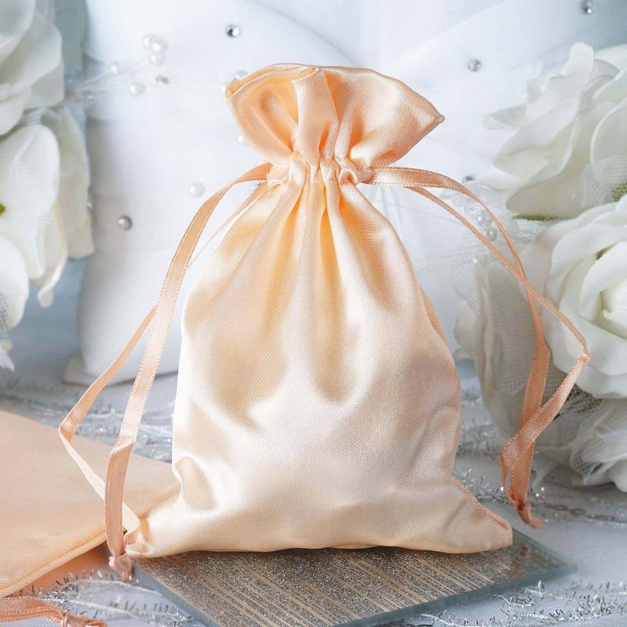White Satin Drawstring Wedding & Party Favor Gift Bags - Pretty Party Boxx