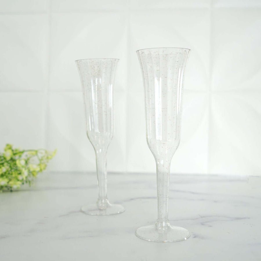 12 - Pack Plastic Champagne Flutes – Disposable Toasting Glasses for Weddings, Parties & Events - Pretty Party Boxx