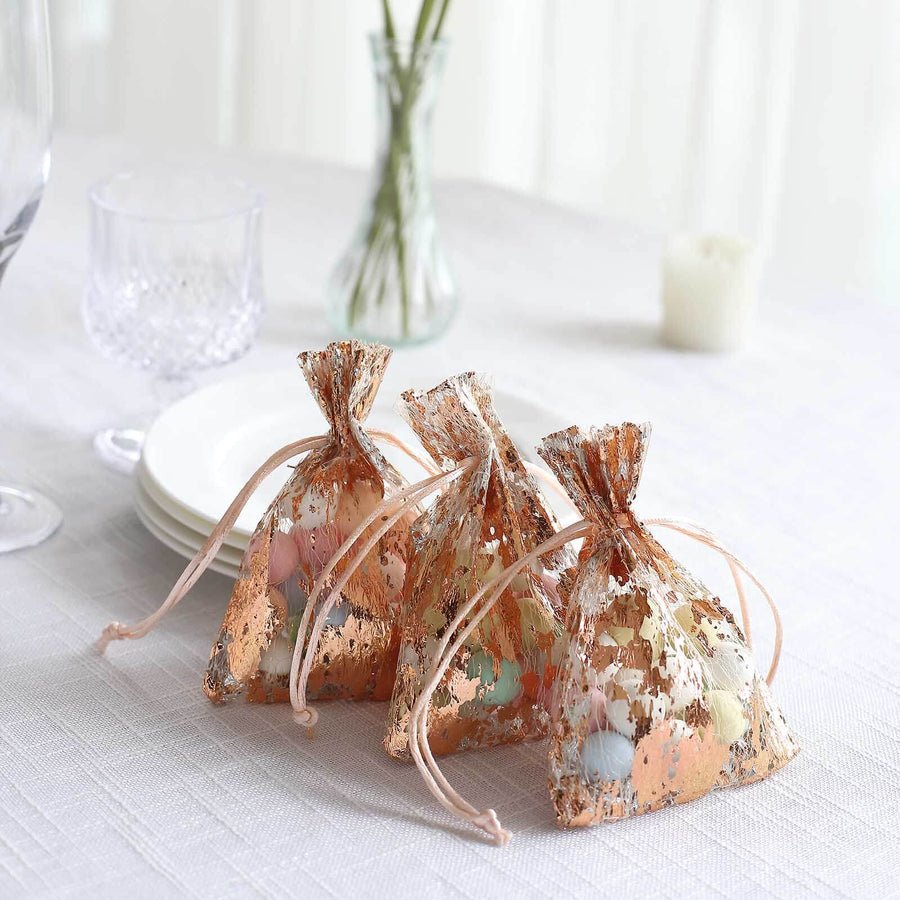 12 - Pack Metallic Gold or Silver Foil Drawstring Candy Bags – Wedding & Party Favor Bags - Pretty Party Boxx