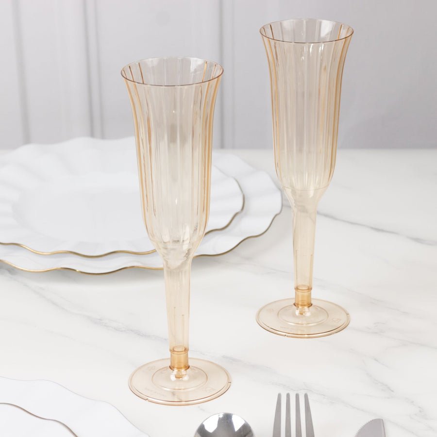12 - Pack Plastic Champagne Flutes – Disposable Toasting Glasses for Weddings, Parties & Events - Pretty Party Boxx