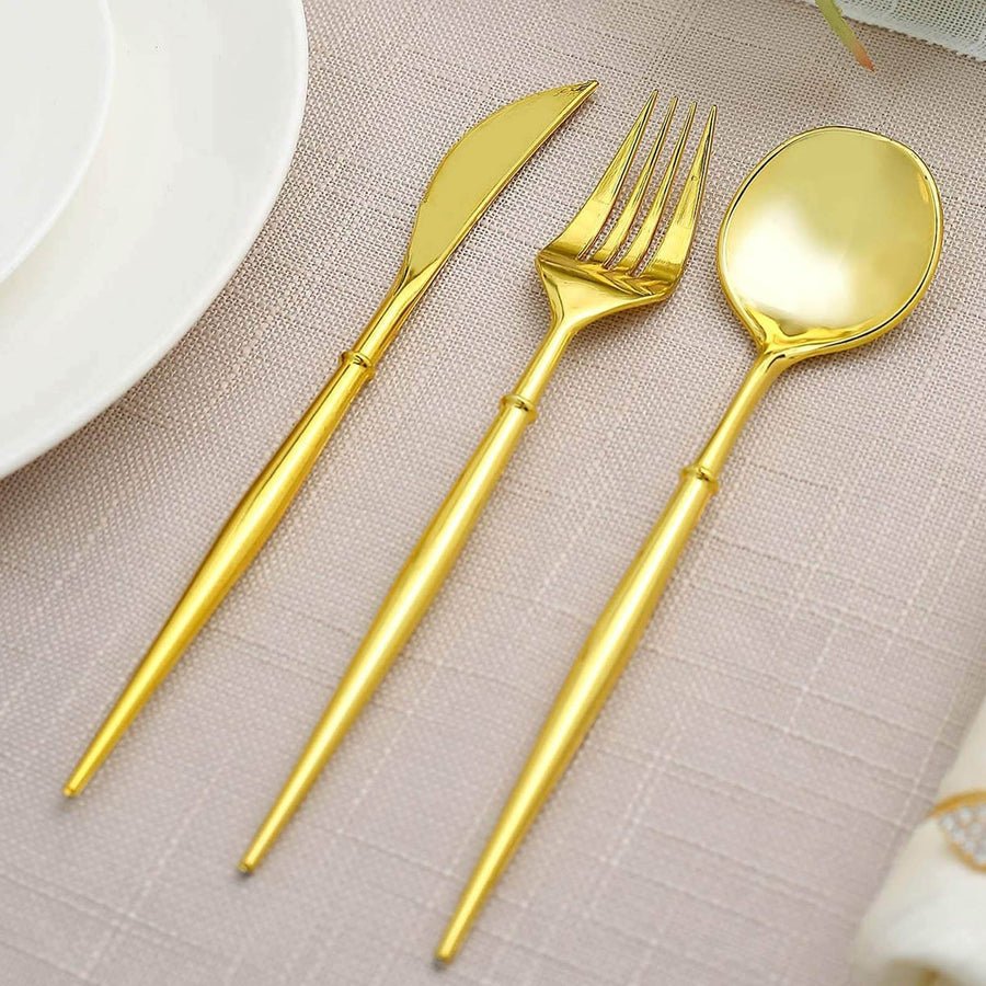 24 - Piece Plastic Cutlery Set – Disposable Silverware for Weddings & Parties - Pretty Party Boxx
