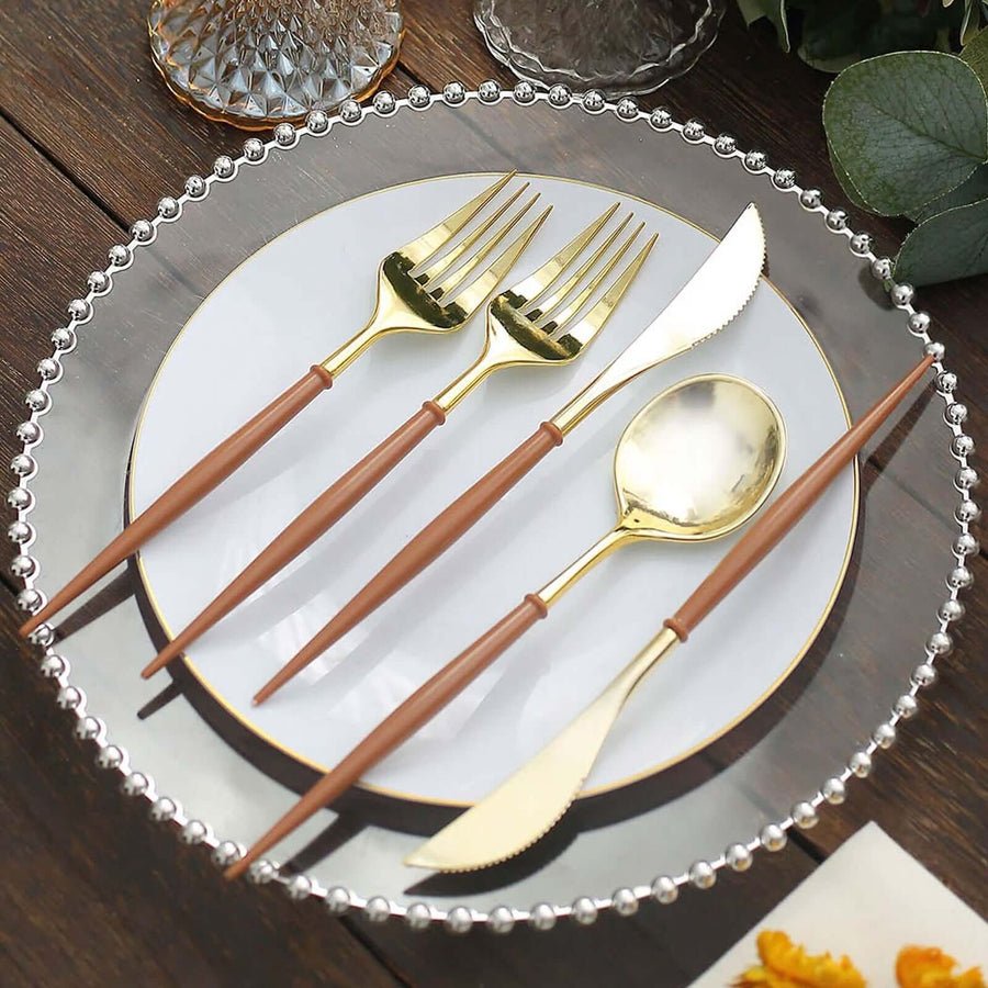 24 - Piece Plastic Cutlery Set – Disposable Silverware for Weddings & Parties - Pretty Party Boxx