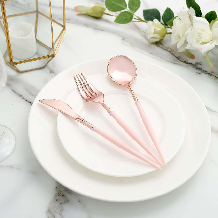 24 - Piece Plastic Cutlery Set – Disposable Silverware for Weddings & Parties - Pretty Party Boxx