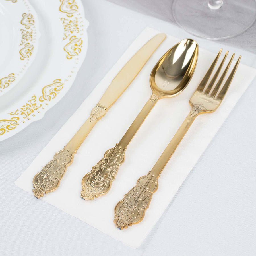 72 - Piece Heavy Duty Plastic Silverware Set – Disposable Cutlery for Weddings, Parties & Events - Pretty Party Boxx