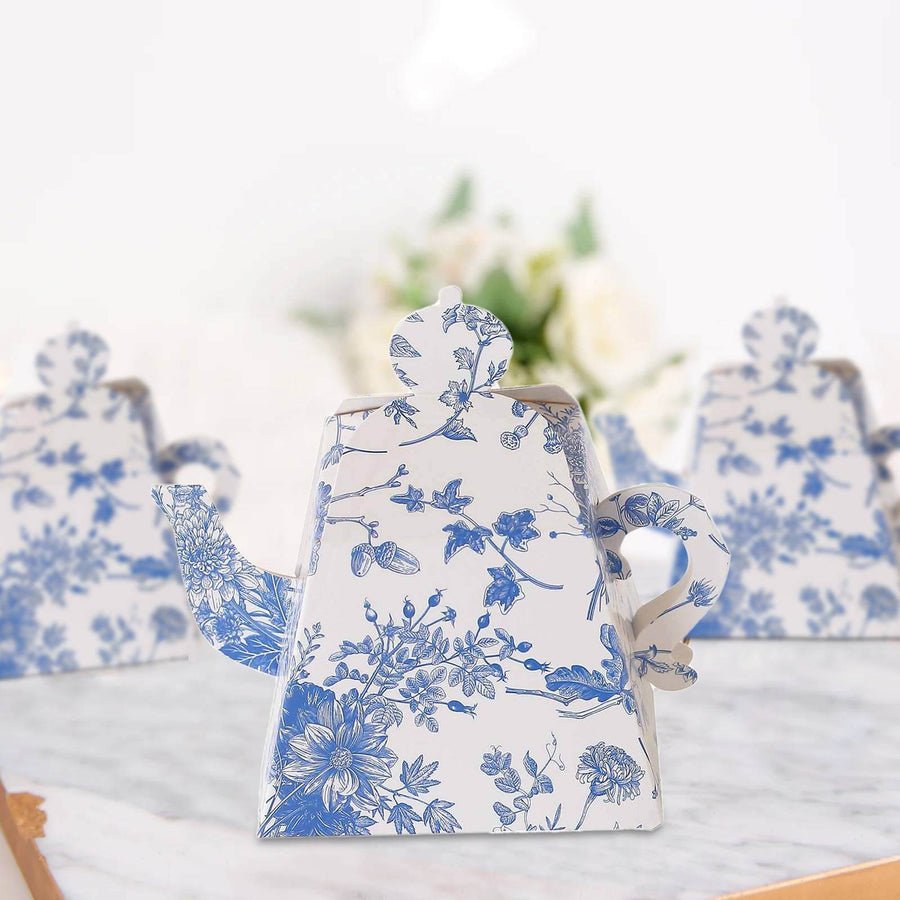 25 - Pack Mini Teapot Party Favor Boxes – Pink Peony Floral Gift Boxes for Weddings & Tea Parties - Pretty Party Boxx
