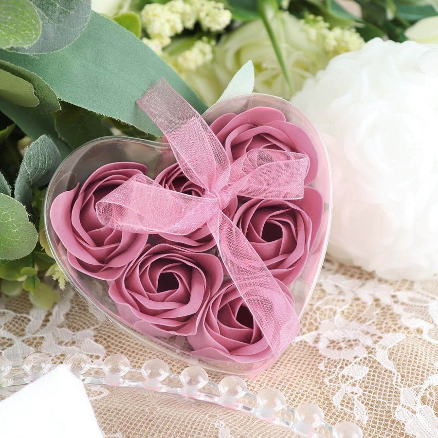 4 - Pack White Scented Rose Soap Heart - Shaped Party Favors with Gift Boxes & Ribbon – Perfect Wedding & Event Decorations - Pretty Party Boxx