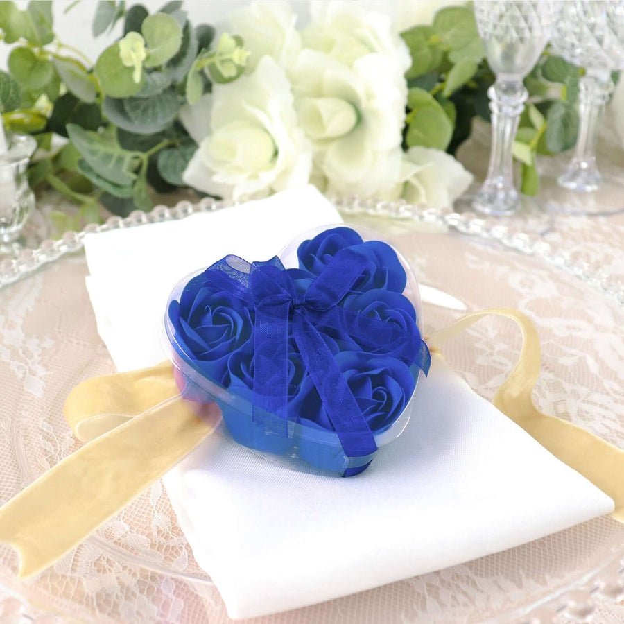 4 - Pack White Scented Rose Soap Heart - Shaped Party Favors with Gift Boxes & Ribbon – Perfect Wedding & Event Decorations - Pretty Party Boxx