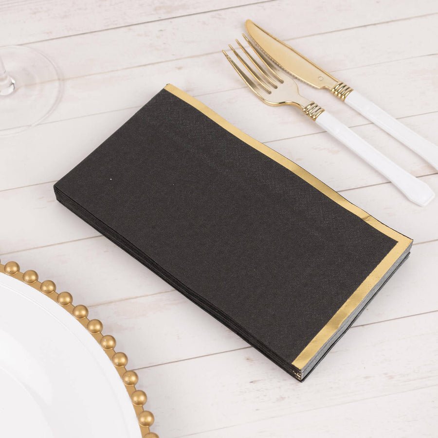 50 - Pack Party Napkins – Gold Foil Edge Disposable Cocktail Napkins - Pretty Party Boxx