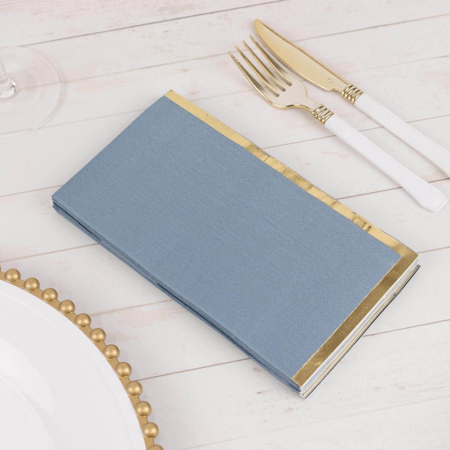 50 - Pack Party Napkins – Gold Foil Edge Disposable Cocktail Napkins - Pretty Party Boxx