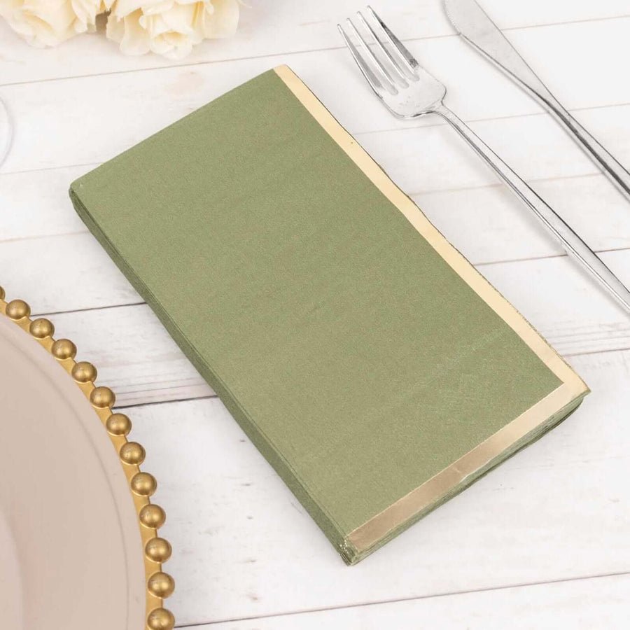50 - Pack Party Napkins – Gold Foil Edge Disposable Cocktail Napkins - Pretty Party Boxx