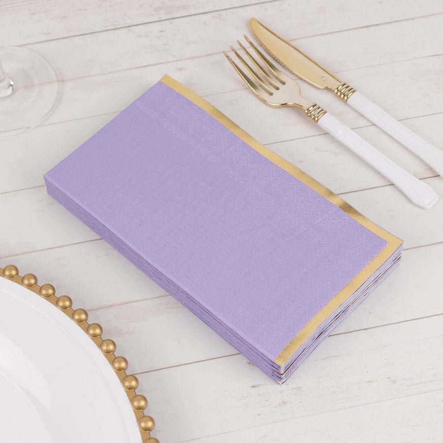 50 - Pack Party Napkins – Gold Foil Edge Disposable Cocktail Napkins - Pretty Party Boxx