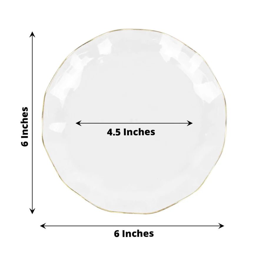 10 - Pack Ruffled Rim Round Plastic Dinner Plates – Elegant Disposable Party Plates for Weddings, Banquets & Events
