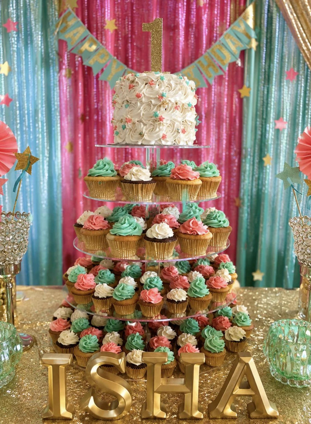 6 - Tier Acrylic Cake Stand – Clear Round Dessert Display Tower for Weddings, Parties & Events - Pretty Party Boxx