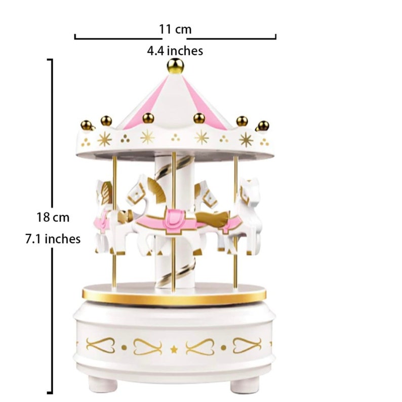 Size chart for 7-inch carousel horse cake topper