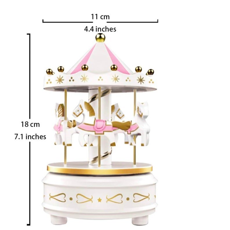 Musical Spinning Carousel Horse Cake Topper with LED Lights – Perfect for Magical Celebrations - Pretty Party Boxx