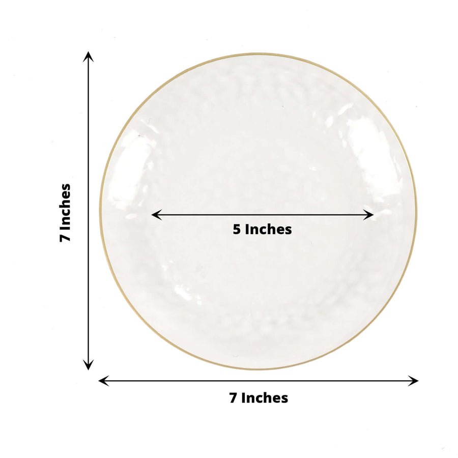 Light blue hammered plastic dinner plate with gold rim & cutlery. Disposable tableware for events.