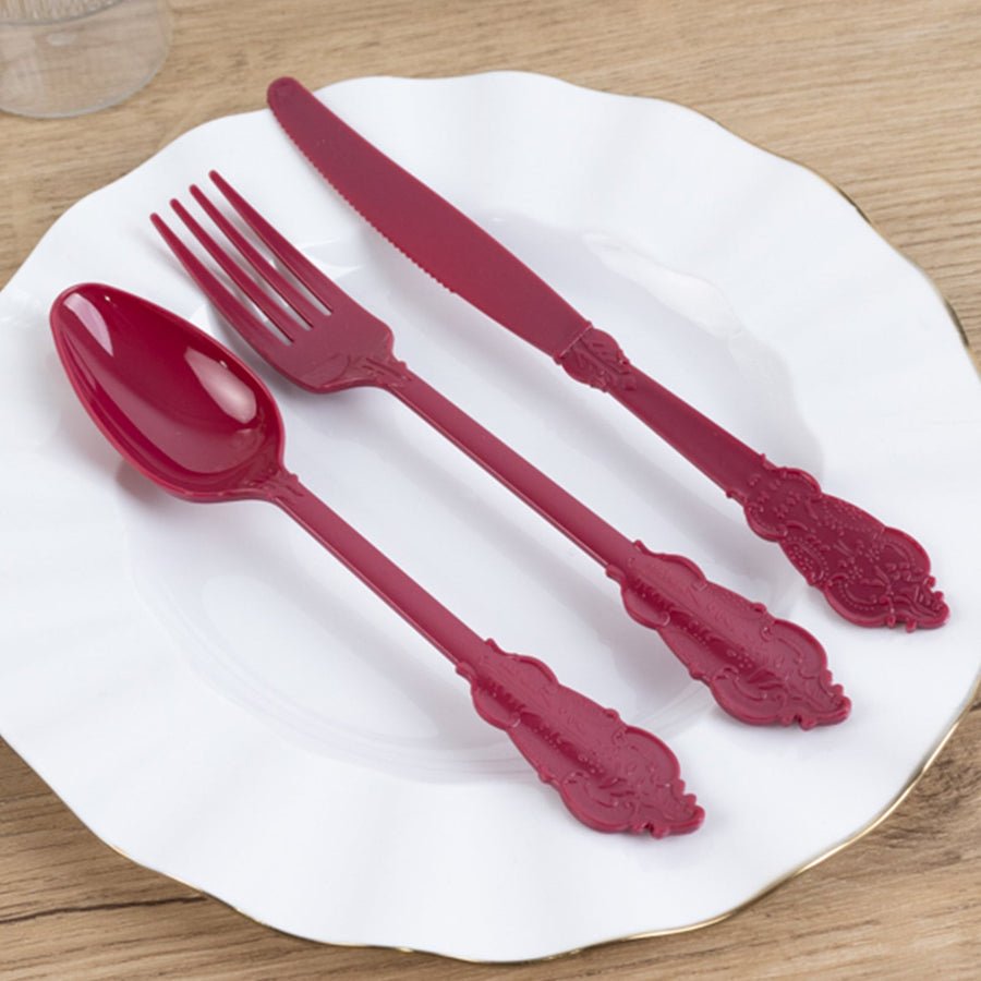 72 - Piece Heavy Duty Plastic Silverware Set – Disposable Cutlery for Weddings, Parties & Events - Pretty Party Boxx