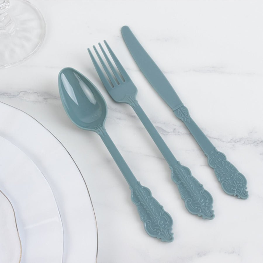 72 - Piece Heavy Duty Plastic Silverware Set – Disposable Cutlery for Weddings, Parties & Events - Pretty Party Boxx