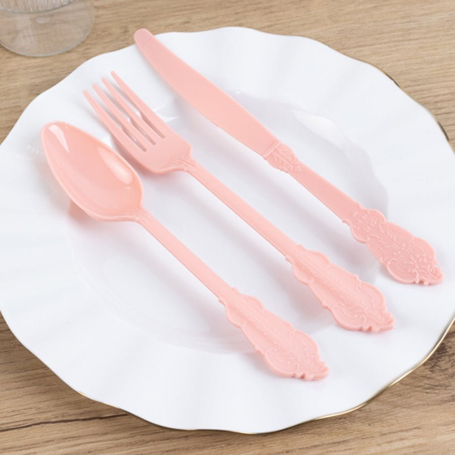 72 - Piece Heavy Duty Plastic Silverware Set – Disposable Cutlery for Weddings, Parties & Events - Pretty Party Boxx