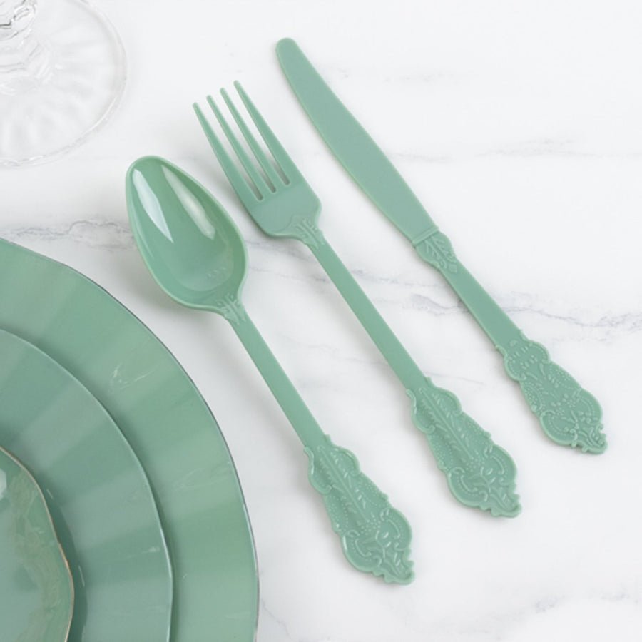 72 - Piece Heavy Duty Plastic Silverware Set – Disposable Cutlery for Weddings, Parties & Events - Pretty Party Boxx