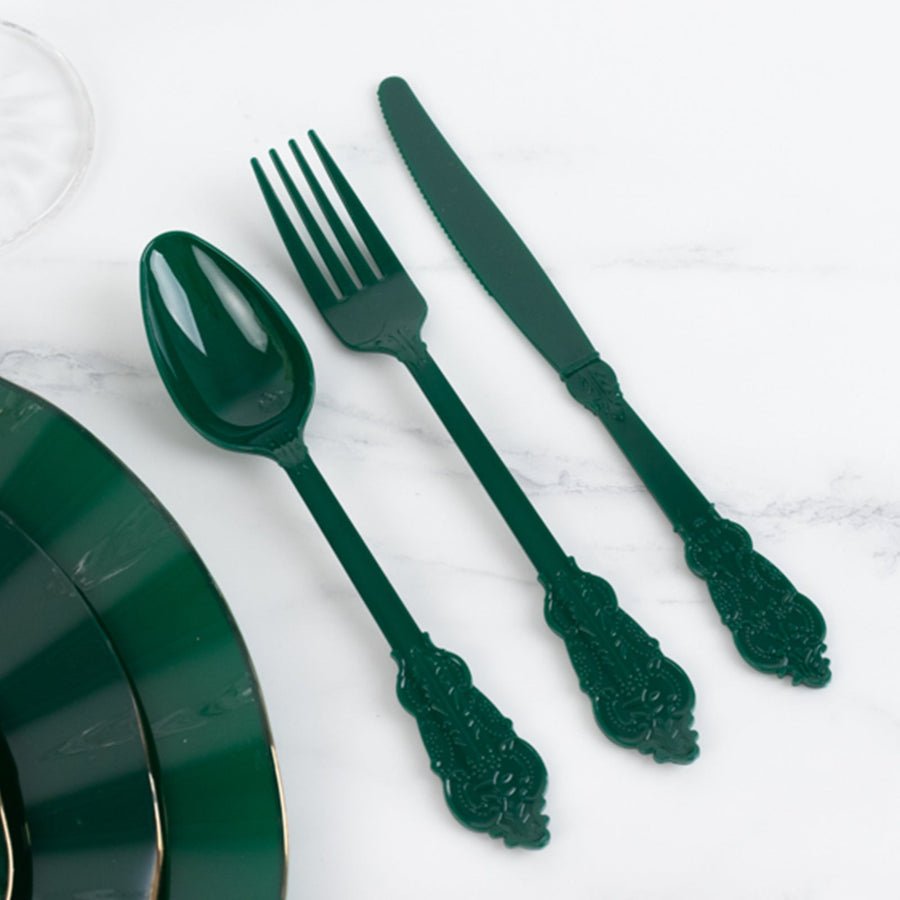 72 - Piece Heavy Duty Plastic Silverware Set – Disposable Cutlery for Weddings, Parties & Events - Pretty Party Boxx