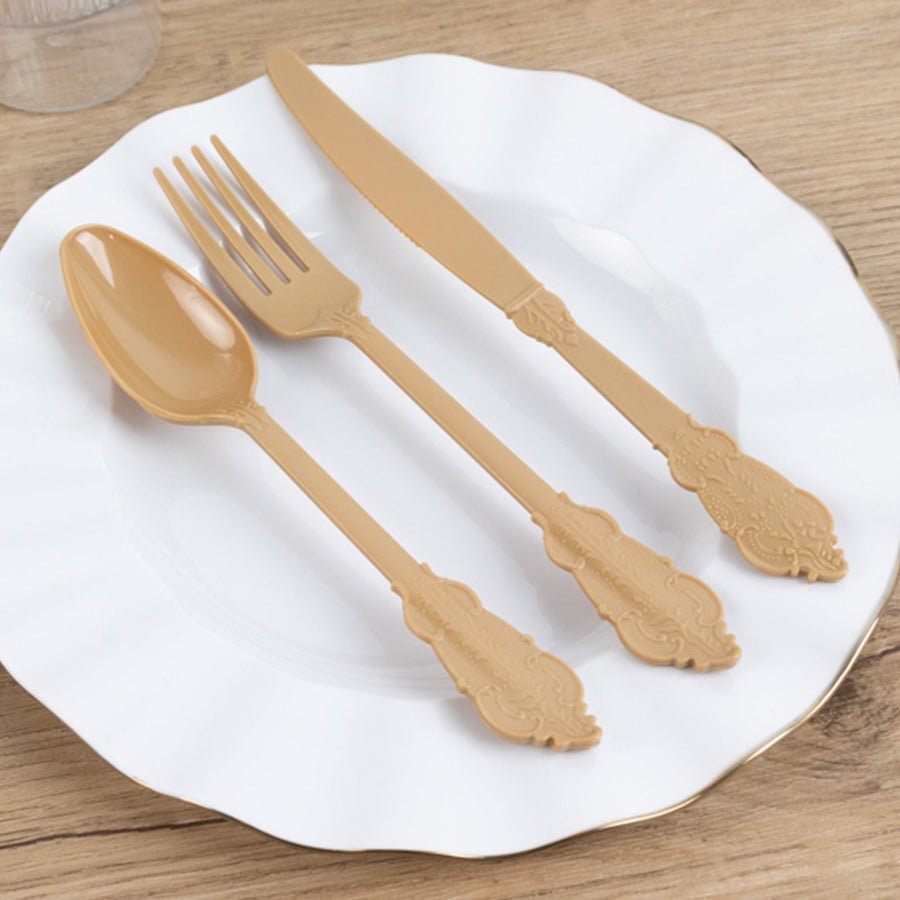 72 - Piece Heavy Duty Plastic Silverware Set – Disposable Cutlery for Weddings, Parties & Events - Pretty Party Boxx