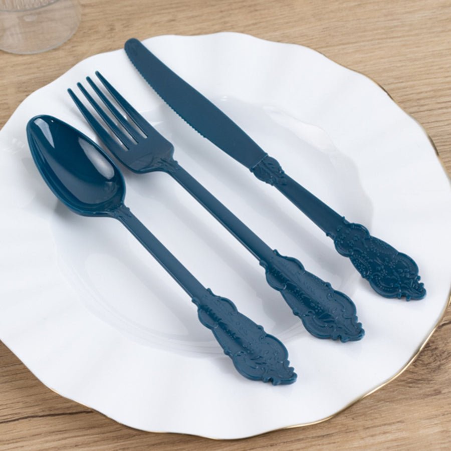 72 - Piece Heavy Duty Plastic Silverware Set – Disposable Cutlery for Weddings, Parties & Events - Pretty Party Boxx