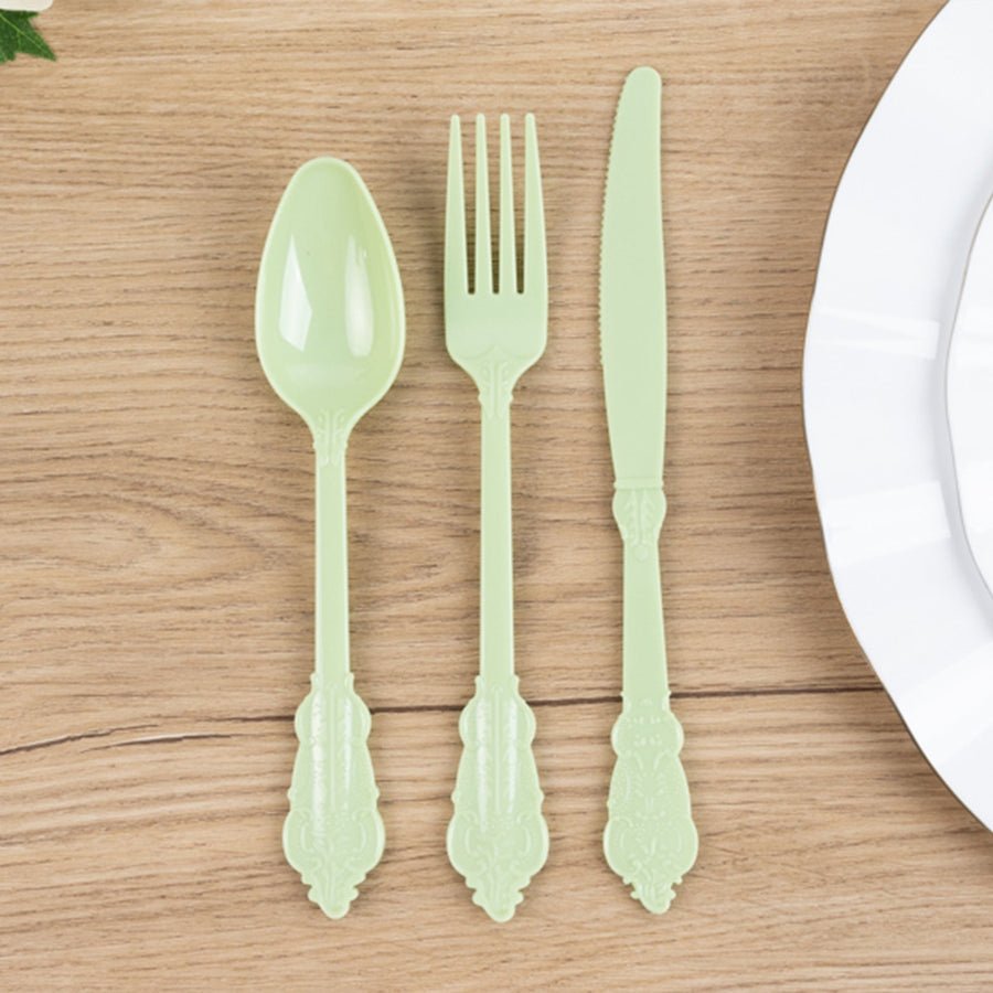 72 - Piece Heavy Duty Plastic Silverware Set – Disposable Cutlery for Weddings, Parties & Events - Pretty Party Boxx