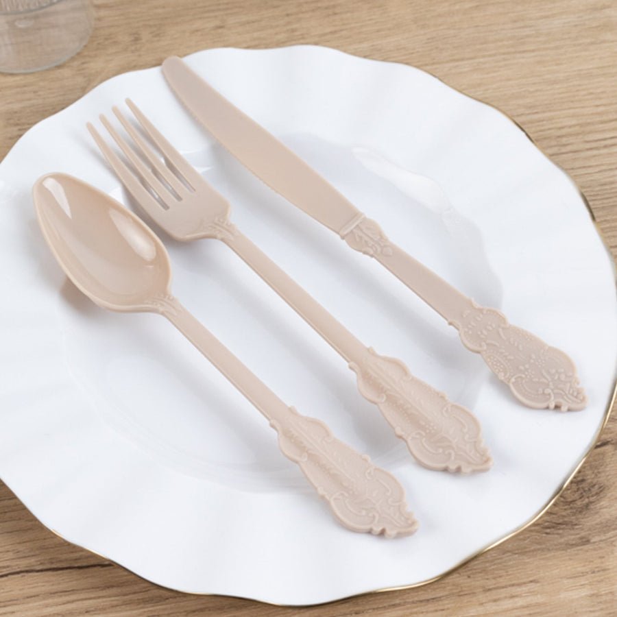 72 - Piece Heavy Duty Plastic Silverware Set – Disposable Cutlery for Weddings, Parties & Events - Pretty Party Boxx
