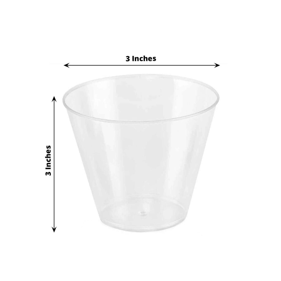 Elegant Disposable Plastic Party Cups – Crystal - Clear Cocktail Tumblers for Weddings, Events & Celebrations - Pretty Party Boxx