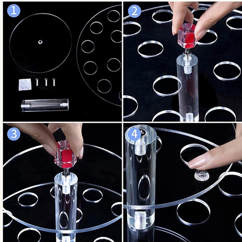 Acrylic Charcuterie Cone Stand with Bamboo Cones & Toothpicks – Clear Acrylic Display for Weddings, Parties & Events